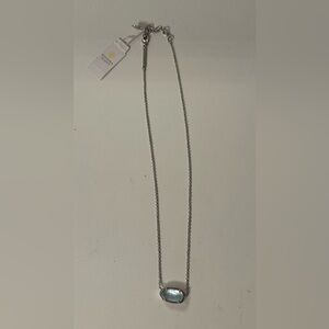 NWT Kendra Scott Elisa Silver Pendant Light Blue Necklace